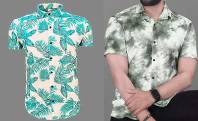 Lonexo Men Printed Casual Multicolor Shirt(Pack of 2)