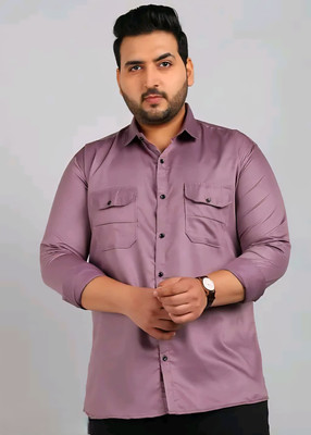 JILANI TRADERS Men Solid Party Purple Shirt