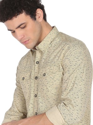 FLYING MACHINE Men Printed Casual Beige Shirt