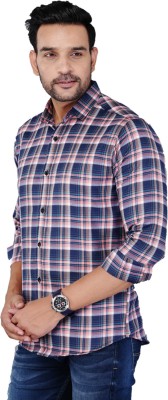 Neepy Men Checkered Casual Blue, Pink Shirt