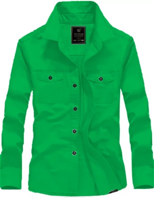 UC UNITED CLUB Men Solid Casual Green Shirt