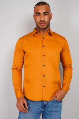 HEEYA ENTERPRISE Men Solid Casual Orange Shirt