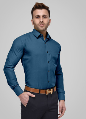 TRENDING SHIRTWALE Men Solid Casual Blue Shirt