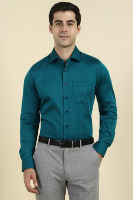 Allen Solly Men Printed Formal Dark Green Shirt