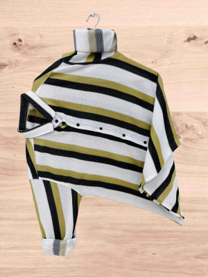 Pribha Fashion Men Striped Formal Yellow Shirt