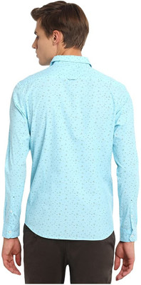 BASICS Men Printed Casual Blue Shirt