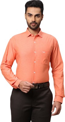 PARK AVENUE Men Solid Formal Orange Shirt