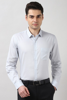 PETER ENGLAND Men Printed Formal Light Blue Shirt