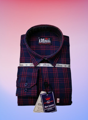 Marc Laurent Men Checkered Casual Red Shirt