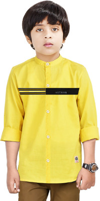 MADE IN THE SHADE Boys Solid Casual Yellow Shirt