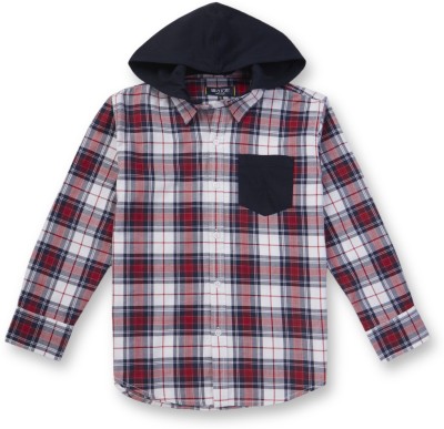 GINI & JONY Baby Boys Checkered Casual Red, White, Dark Blue Shirt