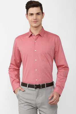 PETER ENGLAND Men Self Design Formal Red Shirt
