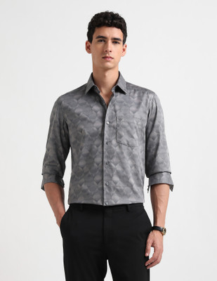 Arrow Newyork Men Printed Formal Grey Shirt