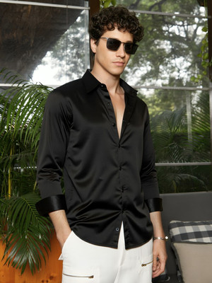 PERFECT PRODUCTIONS Men Self Design Casual Black Shirt