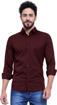 Filohevis Men Solid Casual Purple, Maroon, White Shirt