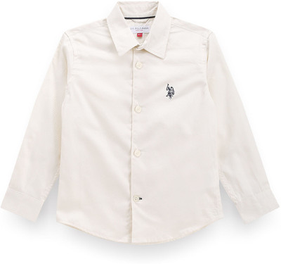 U.S. POLO ASSN. Baby Boys Solid Casual White Shirt