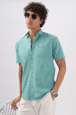 BS BLUE SQUAD Men Solid Casual Light Blue Shirt