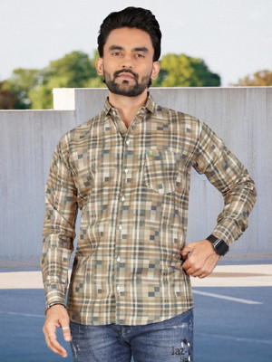 ALVIN ENTERPRISE Men Printed Casual Brown Shirt