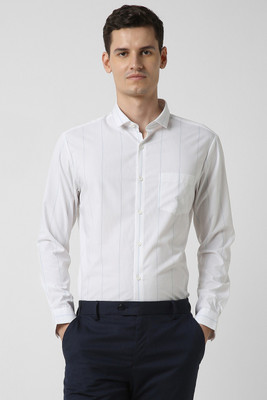 PETER ENGLAND Men Striped Formal White Shirt