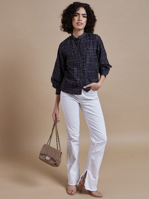 CORSICA Women Printed Casual Black Shirt
