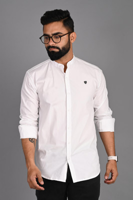 FUBAR Men Solid Casual White Shirt