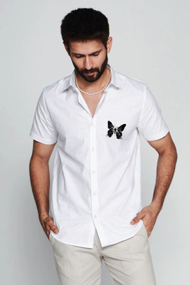 ASHIMA FAB TEX Men Solid Casual White Shirt