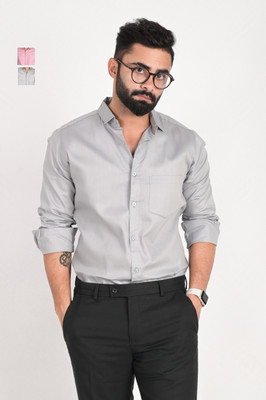 FUBAR Men Solid Formal Multicolor Shirt(Pack of 2)