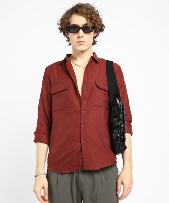 CAMPUS SUTRA Men Striped Casual Brown Shirt