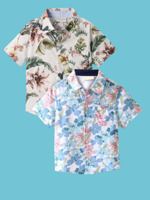 KILLER Boys Printed Casual Pink Shirt(Pack of 2)
