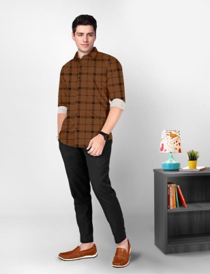 SAADIWALA Men Printed Casual Brown Shirt