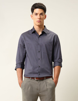 ARROW Men Self Design Formal Purple Shirt