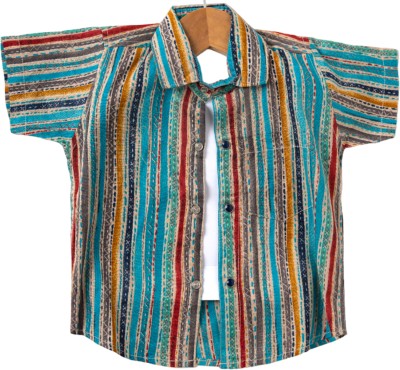 Dedhfoot Baby Boys Striped Beach Wear Multicolor Shirt