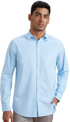 ALVIN ENTERPRISE Men Solid Casual Light Blue Shirt
