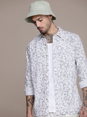 WROGN Men Printed Casual White Shirt