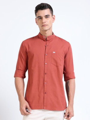 U.S. Pitchers Men Solid Casual Brown Shirt