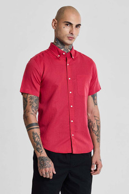 Snitch Men Solid Casual Red Shirt