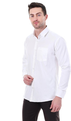 BEEDARK Men Solid Casual White Shirt