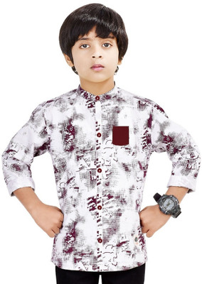 MADE IN THE SHADE Boys Printed Casual White Shirt