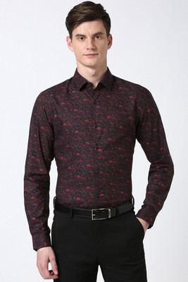 PETER ENGLAND Men Printed Formal Black Shirt