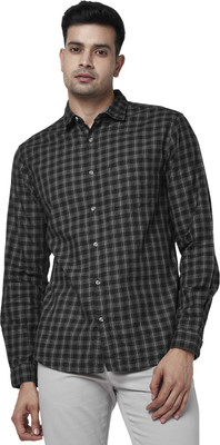 Byford by Pantaloons Men Checkered Casual Black Shirt