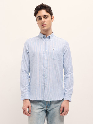 THE BEAR HOUSE Men Striped Casual Blue Shirt