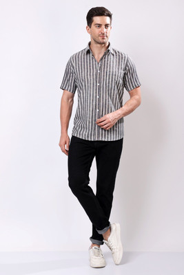 Stylox Men Striped Casual Blue Shirt
