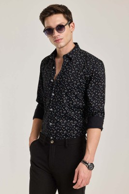 Snitch Men Printed Casual Black Shirt