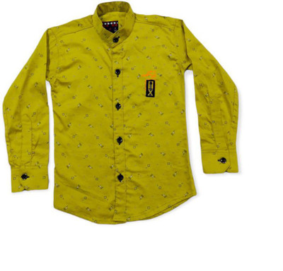 PA'GEANT Boys Printed Casual Yellow Shirt