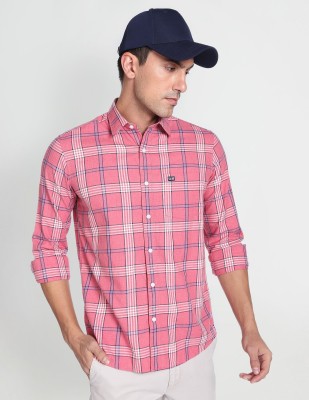 Arrow Sport Men Checkered Casual Pink, White, Blue Shirt