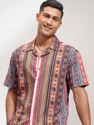 LOCOMOTIVE Men Printed Casual Multicolor Shirt