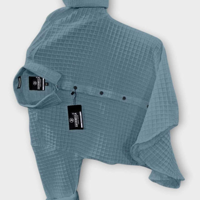 Shiv Fashion Trend Men Self Design Casual Blue Shirt