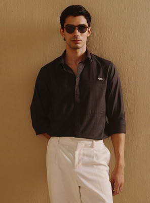 Andamen Men Solid Casual Brown Shirt