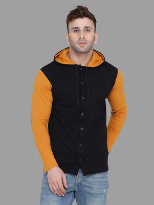 Trendfull Men Solid Casual Gold, Black Shirt