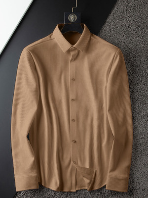 HouseOfCommon Men Self Design Casual Brown, Multicolor Shirt
